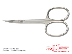 Eyebrow and  Cuticle Scissors Curved 3.5"