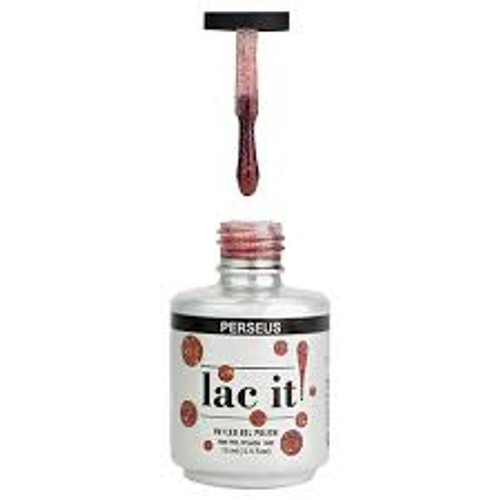 A clear base with red and silver holographic microglitters