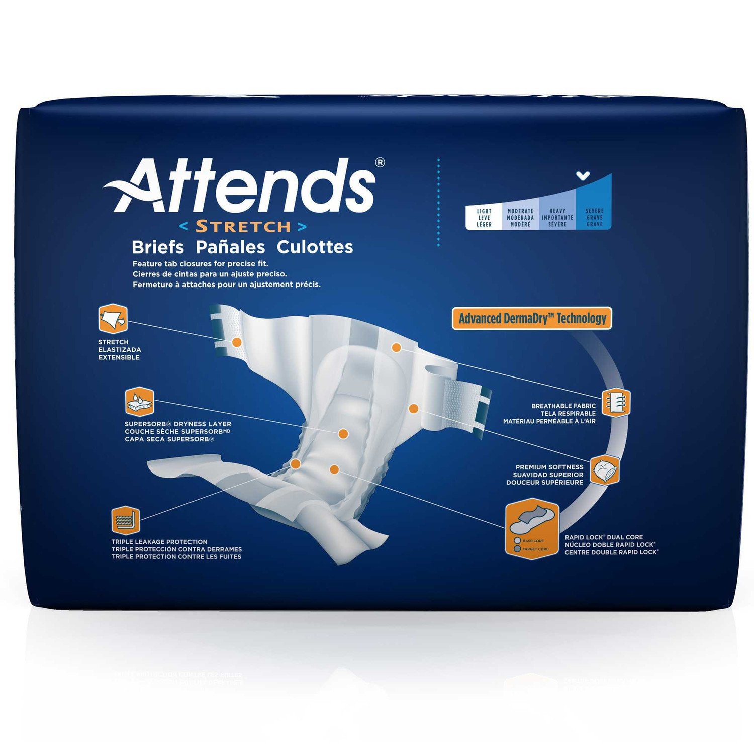 Attends Breathable Adult Diapers with Tabs, Severe