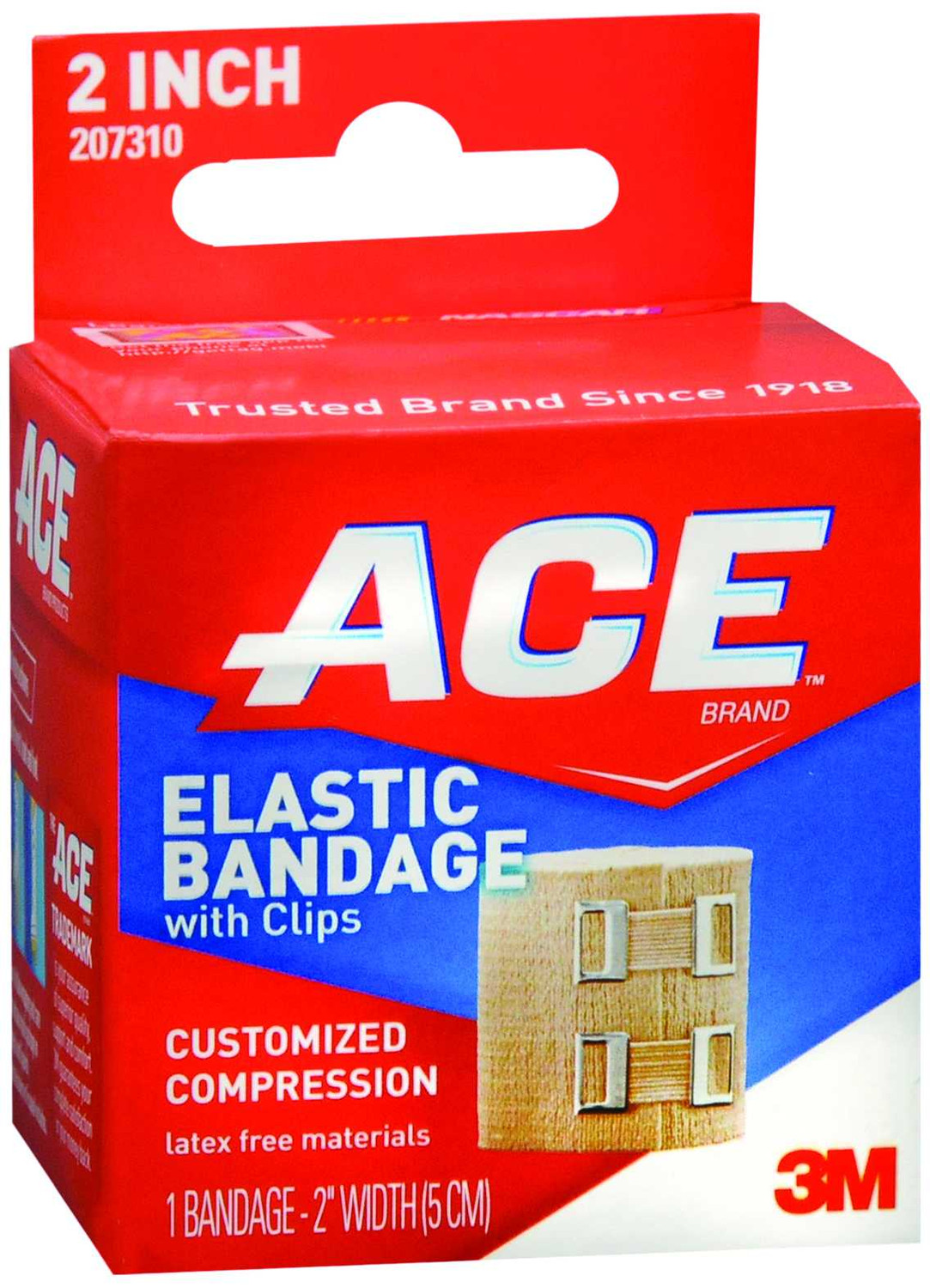 3M ACE Beige Clip Detached Closure Elastic Bandage, 4 Inch Width