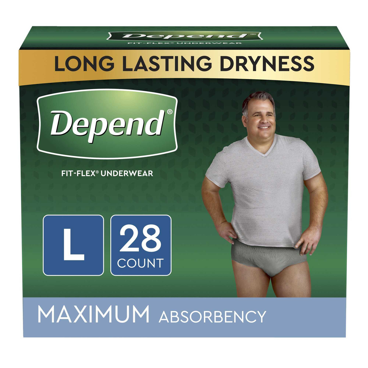 Depend FIT-FLEx Female Adult Absorbent Underwear Pull On with Tear