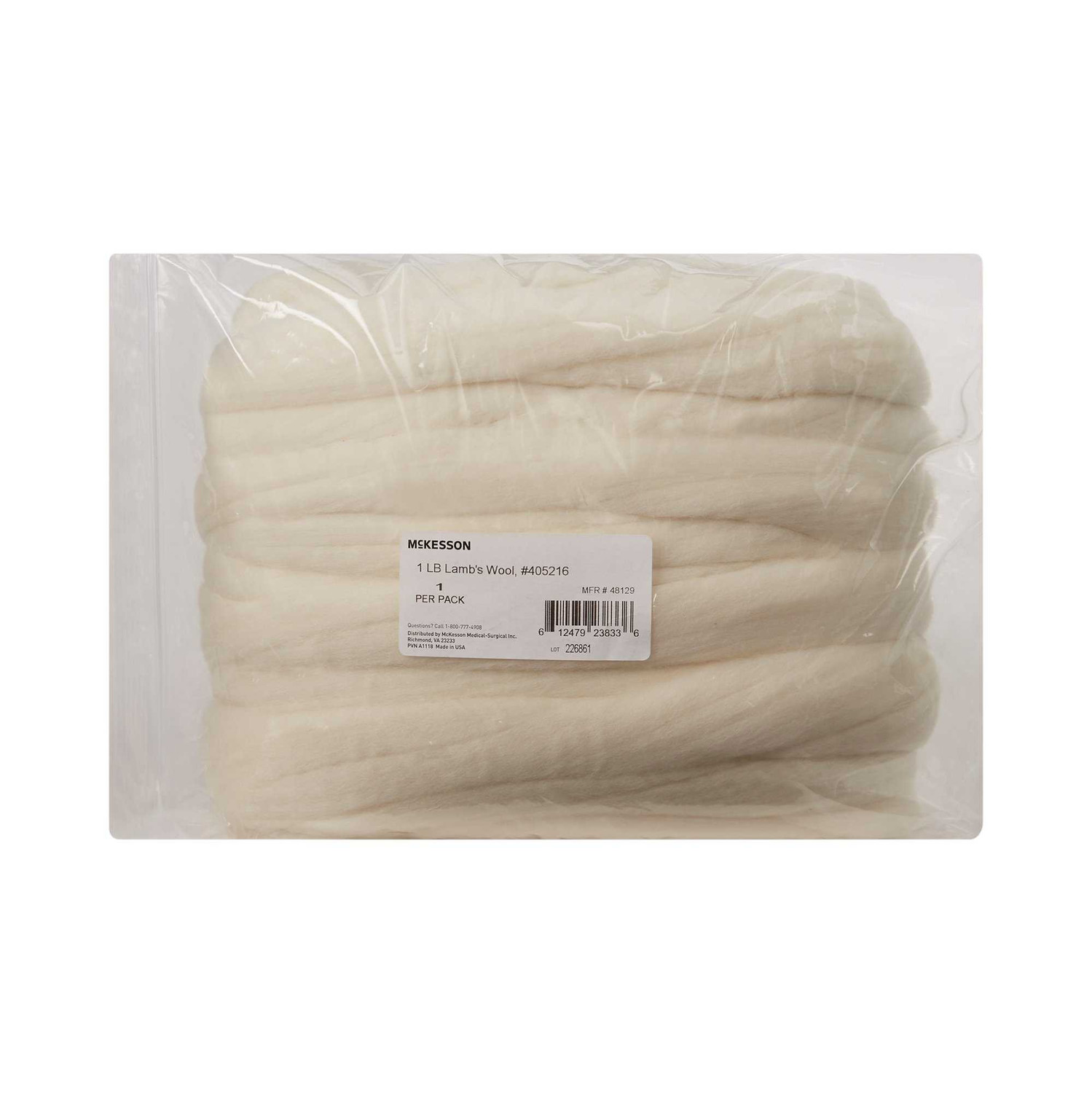 McKesson Lambs Wool One Size 900647, 12 ct, Adult Unisex