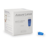 Safety Lancet Assure 25 G, Protective Safety Cap Push Button Activation Finger 990125, Case of 2400