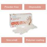 McKesson Exam Glove Small NonSterile Vinyl Standard Cuff Length Smooth Clear Not Rated, 14-114, Box of 100