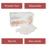 McKesson Exam Glove X-Large NonSterile Vinyl Standard Cuff Length Smooth Clear Not Rated, 14-140, Case of 1300