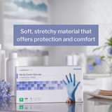 McKesson Confiderm 3.8 Exam Glove Medium NonSterile Nitrile Standard Cuff Length Textured Fingertips Blue Not Rated, 14-686, Case of 1000