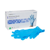 McKesson Confiderm 3.8 Exam Glove Medium NonSterile Nitrile Standard Cuff Length Textured Fingertips Blue Not Rated, 14-686, Case of 1000
