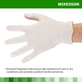 McKesson Confiderm Exam Glove Large NonSterile Latex Standard Cuff Length Textured Fingertips Ivory Not Rated, 14-428, Box of 100