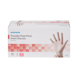 McKesson Exam Glove Small NonSterile Vinyl Standard Cuff Length Smooth Clear Not Rated, 14-134, Box of 150