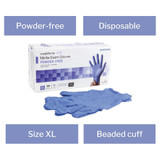 McKesson Confiderm 3.5C Exam Glove X-Large NonSterile Nitrile Standard Cuff Length Textured Fingertips Blue Chemo Tested, 14-6980C, Box of 180