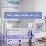 McKesson Confiderm 3.5C Exam Glove X-Large NonSterile Nitrile Standard Cuff Length Textured Fingertips Blue Chemo Tested, 14-6980C, Box of 180