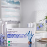 McKesson Confiderm 3.8 Exam Glove Medium NonSterile Nitrile Standard Cuff Length Textured Fingertips Blue Not Rated, 14-686, Box of 100