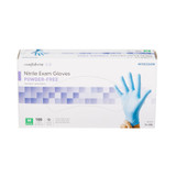 McKesson Confiderm 3.8 Exam Glove Medium NonSterile Nitrile Standard Cuff Length Textured Fingertips Blue Not Rated, 14-686, Box of 100