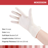 McKesson Exam Glove X-Large NonSterile Stretch Vinyl Standard Cuff Length Smooth Ivory Not Rated, 14-820, Box of 100