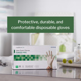 McKesson Confiderm Exam Glove Medium NonSterile Latex Standard Cuff Length Textured Fingertips Ivory Not Rated, 14-426, Case of 1000