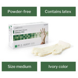 McKesson Confiderm Exam Glove Medium NonSterile Latex Standard Cuff Length Textured Fingertips Ivory Not Rated, 14-426, Case of 1000