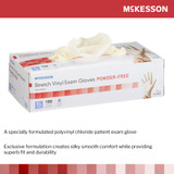 McKesson Exam Glove X-Large NonSterile Stretch Vinyl Standard Cuff Length Smooth Ivory Not Rated, 14-820, Case of 1000