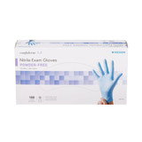 McKesson Confiderm 3.8 Exam Glove Large NonSterile Nitrile Standard Cuff Length Textured Fingertips Blue Not Rated, 14-688, Box of 100