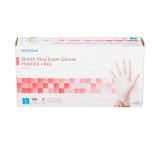 Exam Glove McKesson NonSterile Ivory Powder Free Stretch Vinyl Ambidextrous Smooth Not Chemo Approved Large 14-818 Case/1000 14-818 MCK BRAND 409744_CS