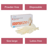 McKesson Exam Glove Large NonSterile Stretch Vinyl Standard Cuff Length Smooth Ivory Not Rated, 14-818, Case of 1000