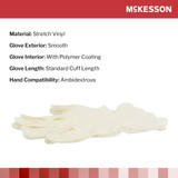 McKesson Exam Glove Large NonSterile Stretch Vinyl Standard Cuff Length Smooth Ivory Not Rated, 14-818, Case of 1000