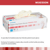 McKesson Exam Glove Large NonSterile Stretch Vinyl Standard Cuff Length Smooth Ivory Not Rated, 14-818, Case of 1000