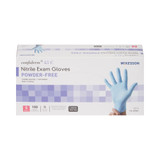 McKesson Confiderm 4.5C Exam Glove Small NonSterile Nitrile Standard Cuff Length Textured Fingertips Blue Chemo Tested, 14-654C, Box of 100