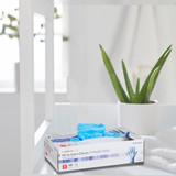 McKesson Confiderm 3.8 Exam Glove Small NonSterile Nitrile Standard Cuff Length Textured Fingertips Blue Not Rated, 14-684, Box of 100