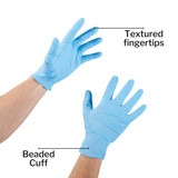 McKesson Confiderm 4.5C Exam Glove Large NonSterile Nitrile Standard Cuff Length Textured Fingertips Blue Chemo Tested, 14-658C, Case of 1000