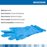 McKesson Confiderm 4.5C Exam Glove Large NonSterile Nitrile Standard Cuff Length Textured Fingertips Blue Chemo Tested, 14-658C, Case of 1000