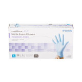 McKesson Confiderm 4.5C Exam Glove Large NonSterile Nitrile Standard Cuff Length Textured Fingertips Blue Chemo Tested, 14-658C, Case of 1000