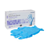 McKesson Confiderm 4.5C Exam Glove X-Large NonSterile Nitrile Standard Cuff Length Textured Fingertips Blue Chemo Tested, 14-660C, Box of 100