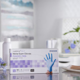 McKesson Confiderm 4.5C Exam Glove X-Large NonSterile Nitrile Standard Cuff Length Textured Fingertips Blue Chemo Tested, 14-660C, Box of 100