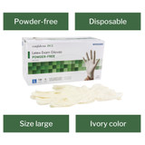 McKesson Confiderm Exam Glove Large NonSterile Latex Standard Cuff Length Smooth Ivory Not Rated, 14-318, Box of 100