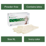 McKesson Confiderm Exam Glove X-Large NonSterile Latex Standard Cuff Length Textured Fingertips Ivory Not Rated, 14-430, Case of 1000
