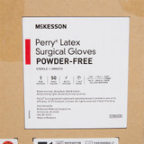 McKesson Perry Performance Plus Surgical Glove Size 7.5 Sterile Latex Standard Cuff Length Smooth Cream Chemo Tested, 20-1075N, Box of 50