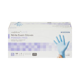 McKesson Confiderm 6.5CX Exam Glove X-Large NonSterile Nitrile Extended Cuff Length Textured Fingertips Blue Chemo Tested, 14-680C, Box of 100