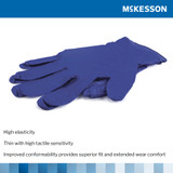 McKesson Confiderm 3.0 Exam Glove Large NonSterile Nitrile Standard Cuff Length Textured Fingertips Blue Chemo Tested / Fentanyl Tested, 14-6N36, Case of 10
