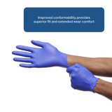 McKesson Confiderm 3.0 Exam Glove Large NonSterile Nitrile Standard Cuff Length Textured Fingertips Blue Chemo Tested / Fentanyl Tested, 14-6N36, Box of 1