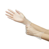McKesson Confiderm Exam Glove Medium NonSterile Vinyl Standard Cuff Length Smooth Clear Not Rated, 14-166, Box of 50