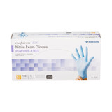 McKesson Confiderm 4.5C Exam Glove X-Small NonSterile Nitrile Standard Cuff Length Textured Fingertips Blue Chemo Tested, 14-652C, Box of 100