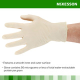 McKesson Confiderm Exam Glove Large NonSterile Latex Standard Cuff Length Smooth Ivory Not Rated, 14-318, Case of 1000