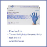 McKesson Confiderm 3.0 Exam Glove X-Large NonSterile Nitrile Standard Cuff Length Textured Fingertips Blue Chemo Tested / Fentanyl Tested, 14-6N38, Box of 1