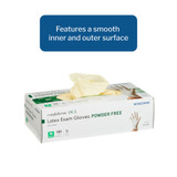 McKesson Confiderm Exam Glove Medium NonSterile Latex Standard Cuff Length Smooth Ivory Not Rated, 14-316, Case of 1000