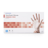 McKesson Confiderm Exam Glove Large NonSterile Vinyl Standard Cuff Length Smooth Clear Not Rated, 14-168, Case of 1000
