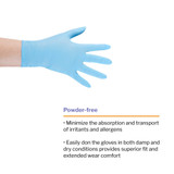McKesson Confiderm 4.5C Exam Glove X-Small NonSterile Nitrile Standard Cuff Length Textured Fingertips Blue Chemo Tested, 14-652C, Case of 1000