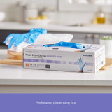 McKesson Confiderm 4.5C Exam Glove X-Small NonSterile Nitrile Standard Cuff Length Textured Fingertips Blue Chemo Tested, 14-652C, Case of 1000