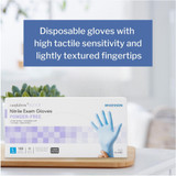 McKesson Confiderm 6.5CX Exam Glove Large NonSterile Nitrile Extended Cuff Length Textured Fingertips Blue Chemo Tested, 14-678C, Case of 1000