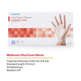 McKesson Confiderm Exam Glove X-Large NonSterile Vinyl Standard Cuff Length Smooth Clear Not Rated, 14-170, Case of 1000