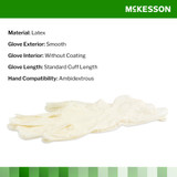 McKesson Confiderm Exam Glove Small NonSterile Latex Standard Cuff Length Smooth Ivory Not Rated, 14-314, Case of 1000